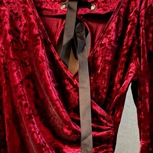 Bailey Blue Burgundy Velvet Midi Dress